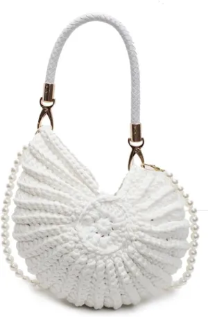 Shell Purse for Women,Handwoven Fashion Seashell Bag Luxury Shell Clutch Purse Unique Clutch Summer Beach Bag