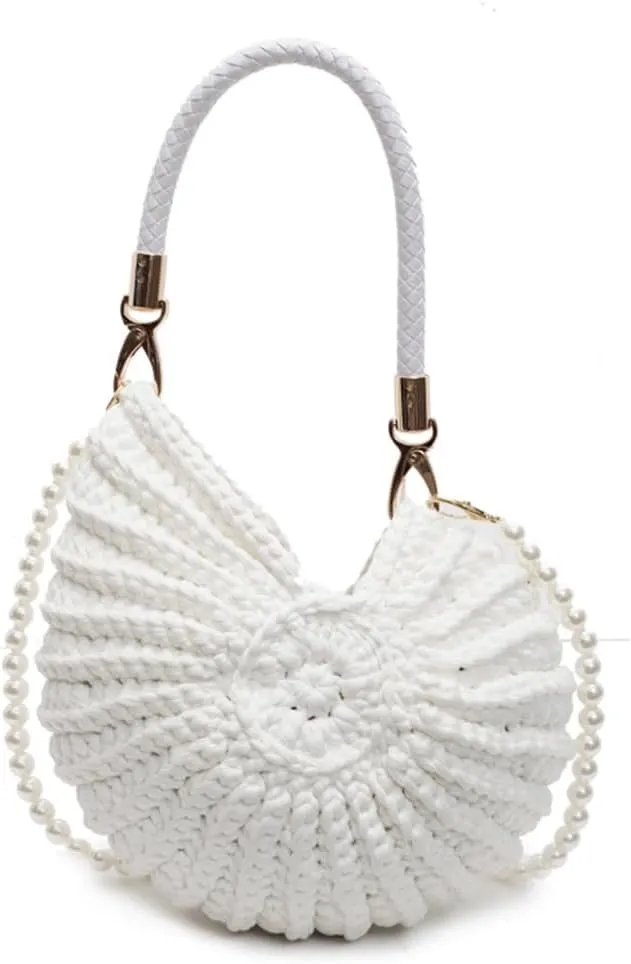 Shell Purse for Women,Handwoven Fashion Seashell Bag Luxury Shell Clutch Purse Unique Clutch Summer Beach Bag
