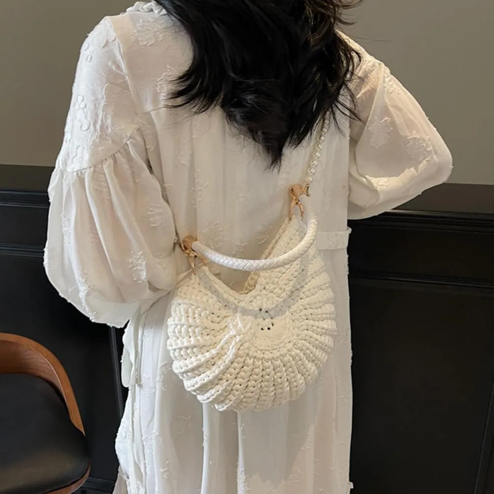 Shell Purse for Women,Handwoven Fashion Seashell Bag Luxury Shell Clutch Purse Unique Clutch Summer Beach Bag