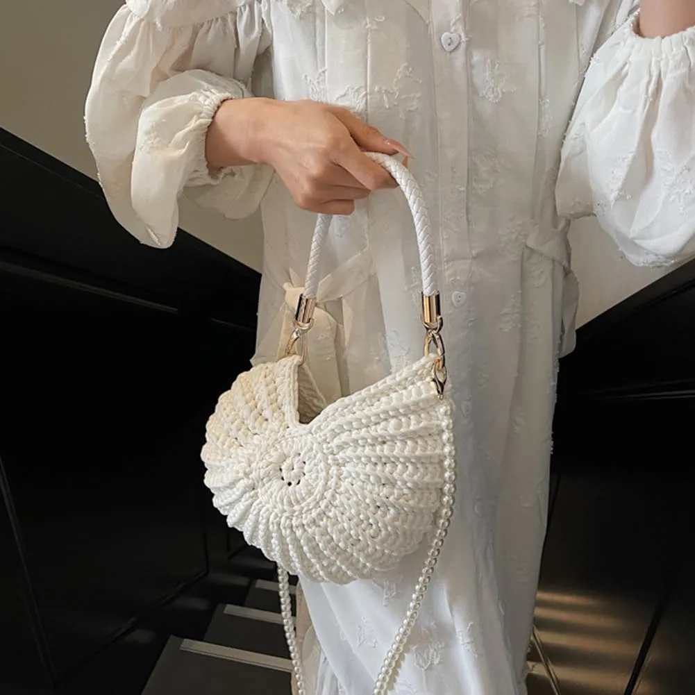 Shell Purse for Women,Handwoven Fashion Seashell Bag Luxury Shell Clutch Purse Unique Clutch Summer Beach Bag
