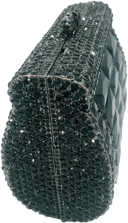 Shiny Rhinestone Evening Clutch Handbag Elegant Crystal Box Purse for Wedding Party Prom