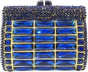 Shiny Rhinestone Evening Clutch Handbag Elegant Crystal Box Purse for Wedding Party Prom
