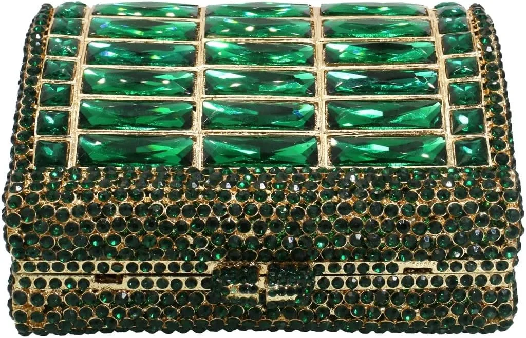 Shiny Rhinestone Evening Clutch Handbag Elegant Crystal Box Purse for Wedding Party Prom