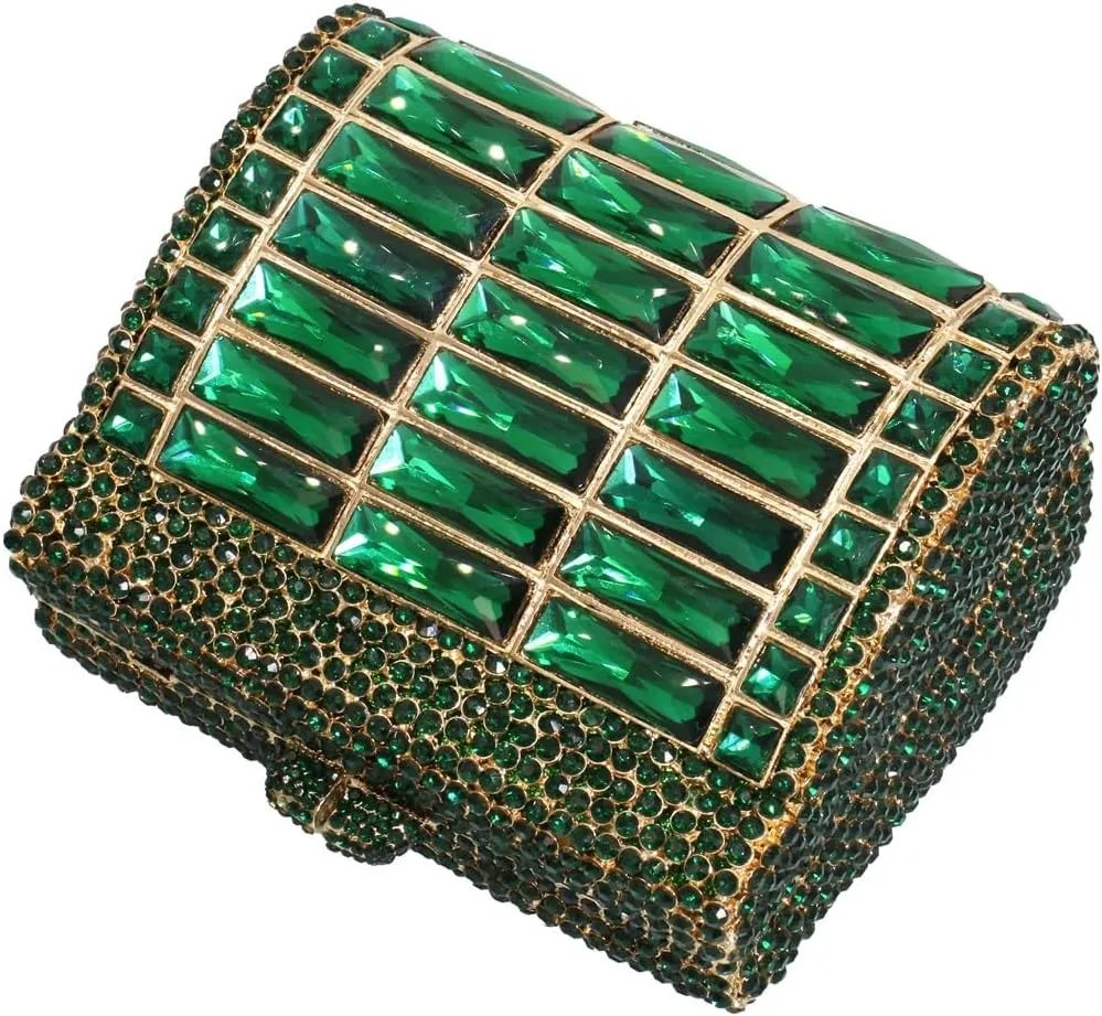 Shiny Rhinestone Evening Clutch Handbag Elegant Crystal Box Purse for Wedding Party Prom