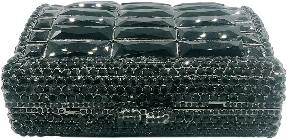 Shiny Rhinestone Evening Clutch Handbag Elegant Crystal Box Purse for Wedding Party Prom