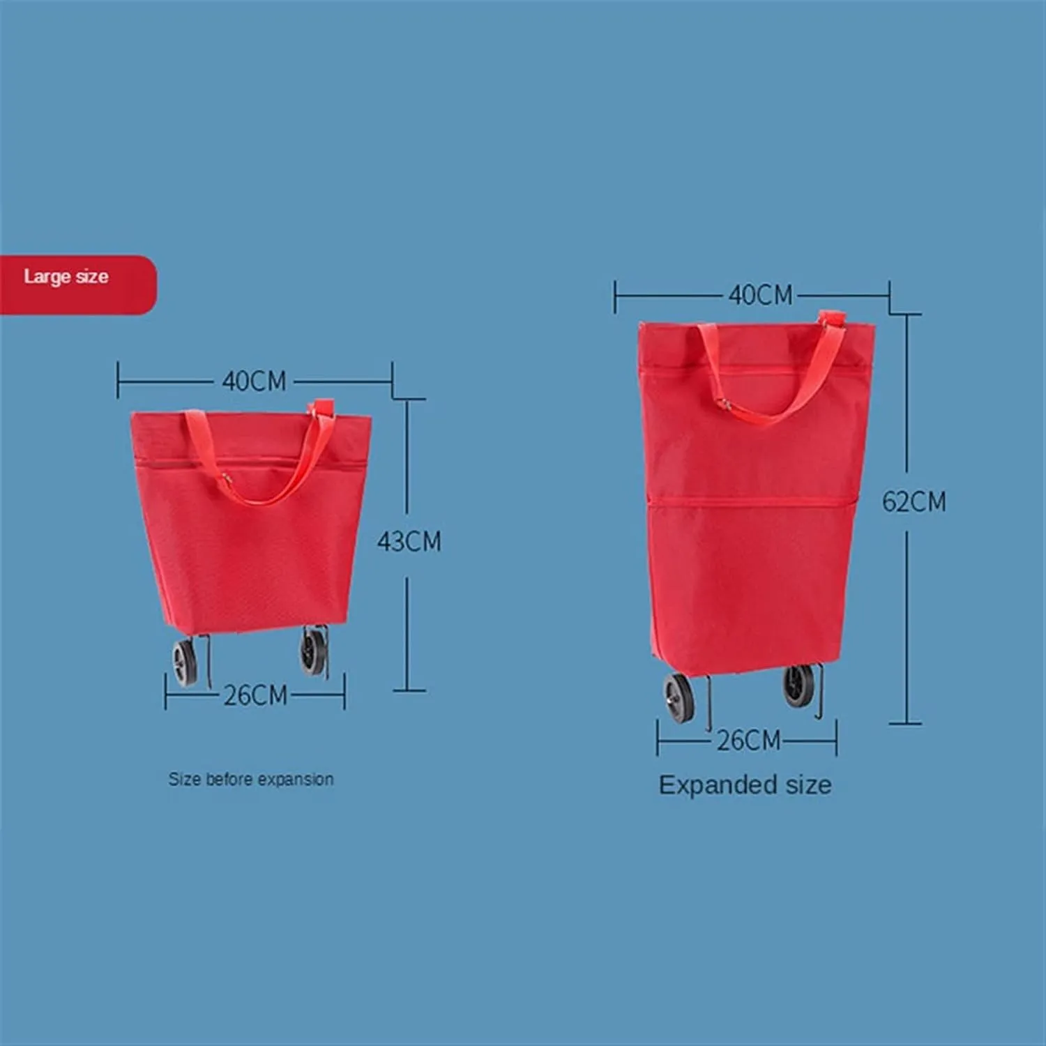 Shopping Cart Wheeled Foldable Shopping Bag Cart Double Rolling Wheels Loading Utility Shopping Laundry Grocery Luggage Folding Hand Truck (Color : Q 6)