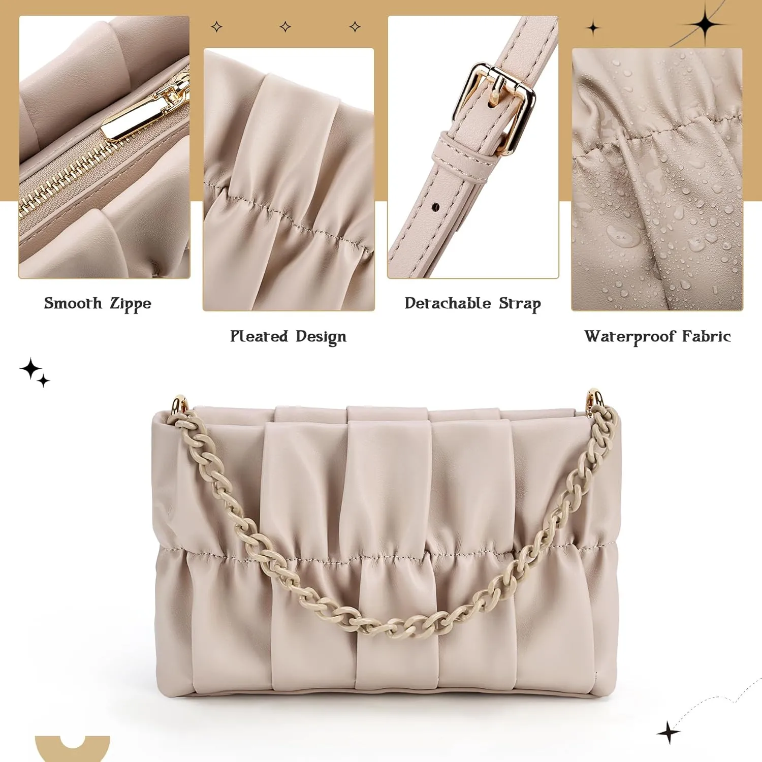 Shoulder Bag for Women,Leather Crescent Crossbody Bags Hobo Handbag Designer Purse with Adjustable Strap