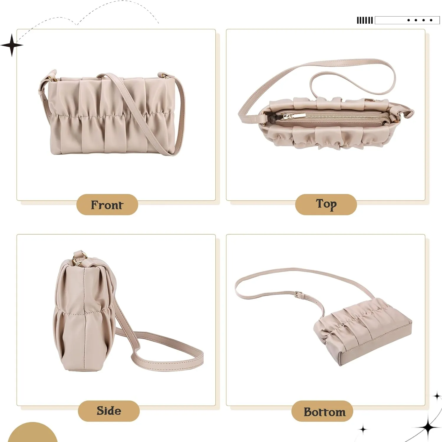 Shoulder Bag for Women,Leather Crescent Crossbody Bags Hobo Handbag Designer Purse with Adjustable Strap