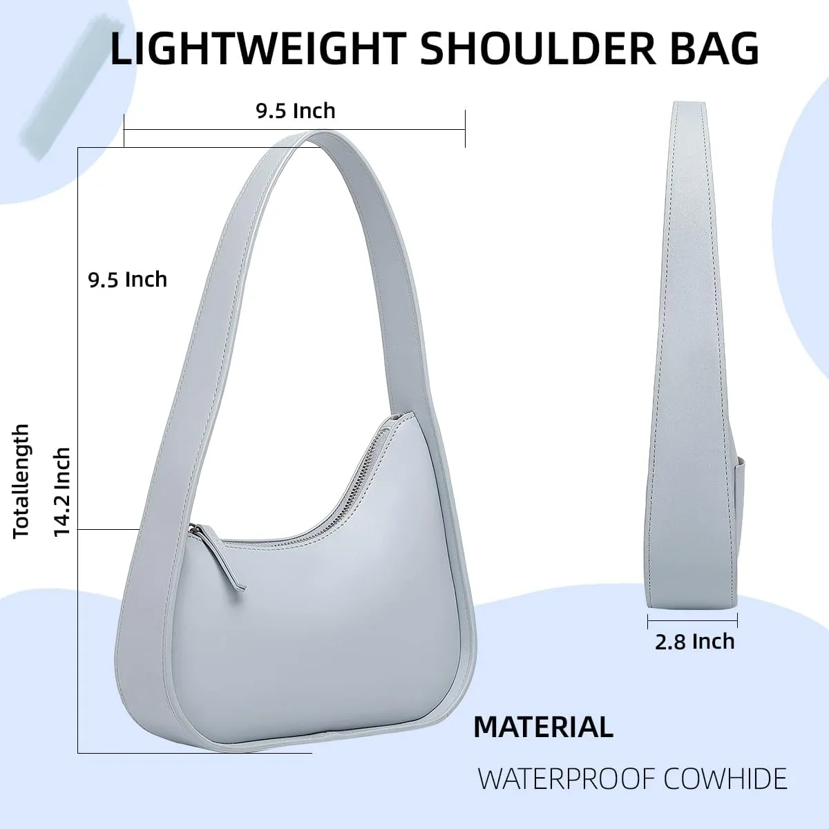 Shoulder Bags for Women, Vegan Leather Trendy Handbag Clutch Purse and Zipper Closure Tote Shoulder Purse