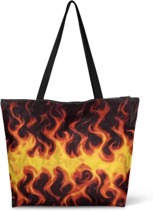 Shoulder Tote Bag for Women Foldable Hobo Handbag, Abstract Painting Art Eco Shopping Bag Tote Grocery Bags