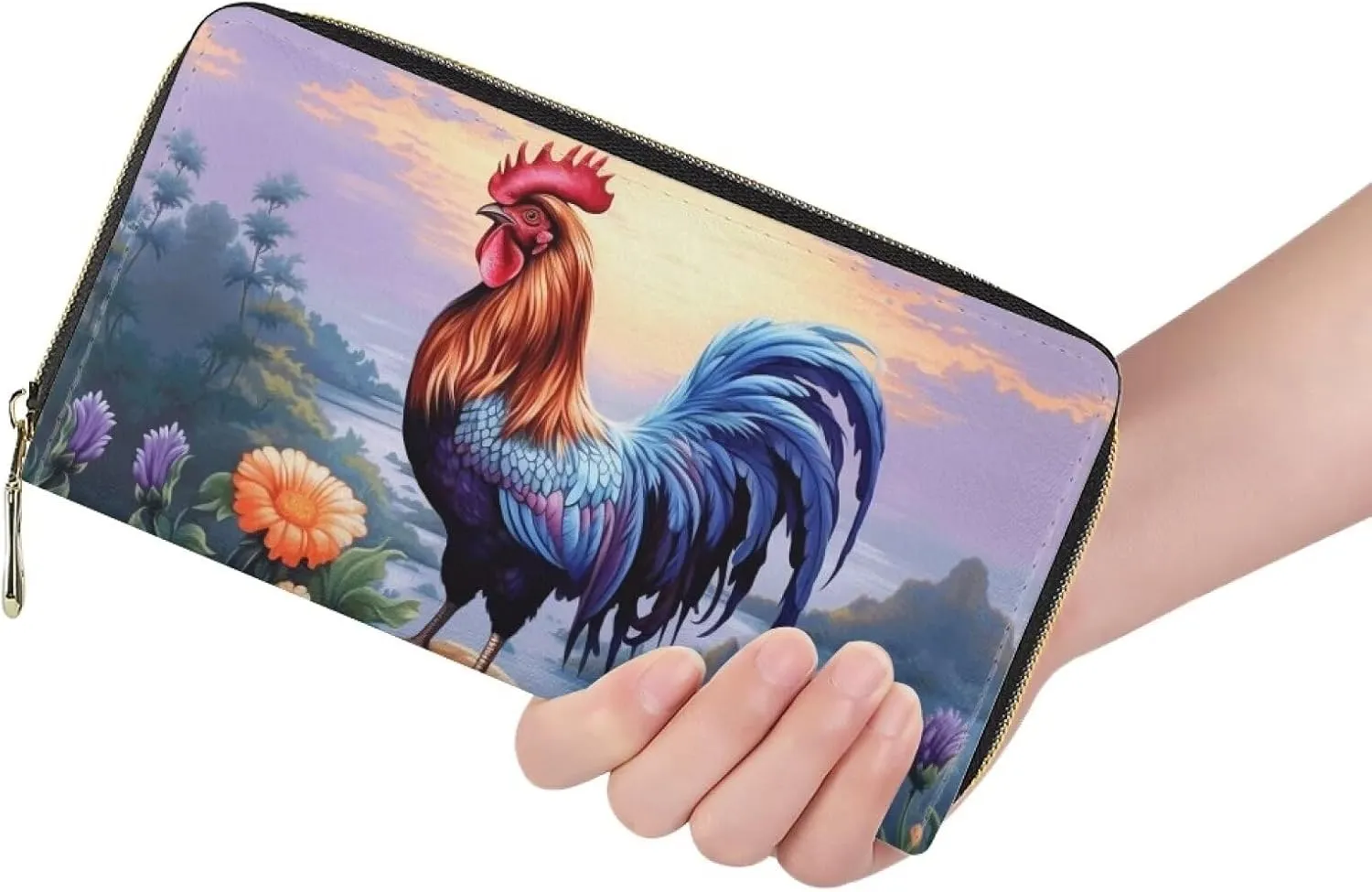 Showudesigns PU Leather Thin Travel Wallet for Women Girls Cute Animal Multi-Card Holder Clutch Bag Purse