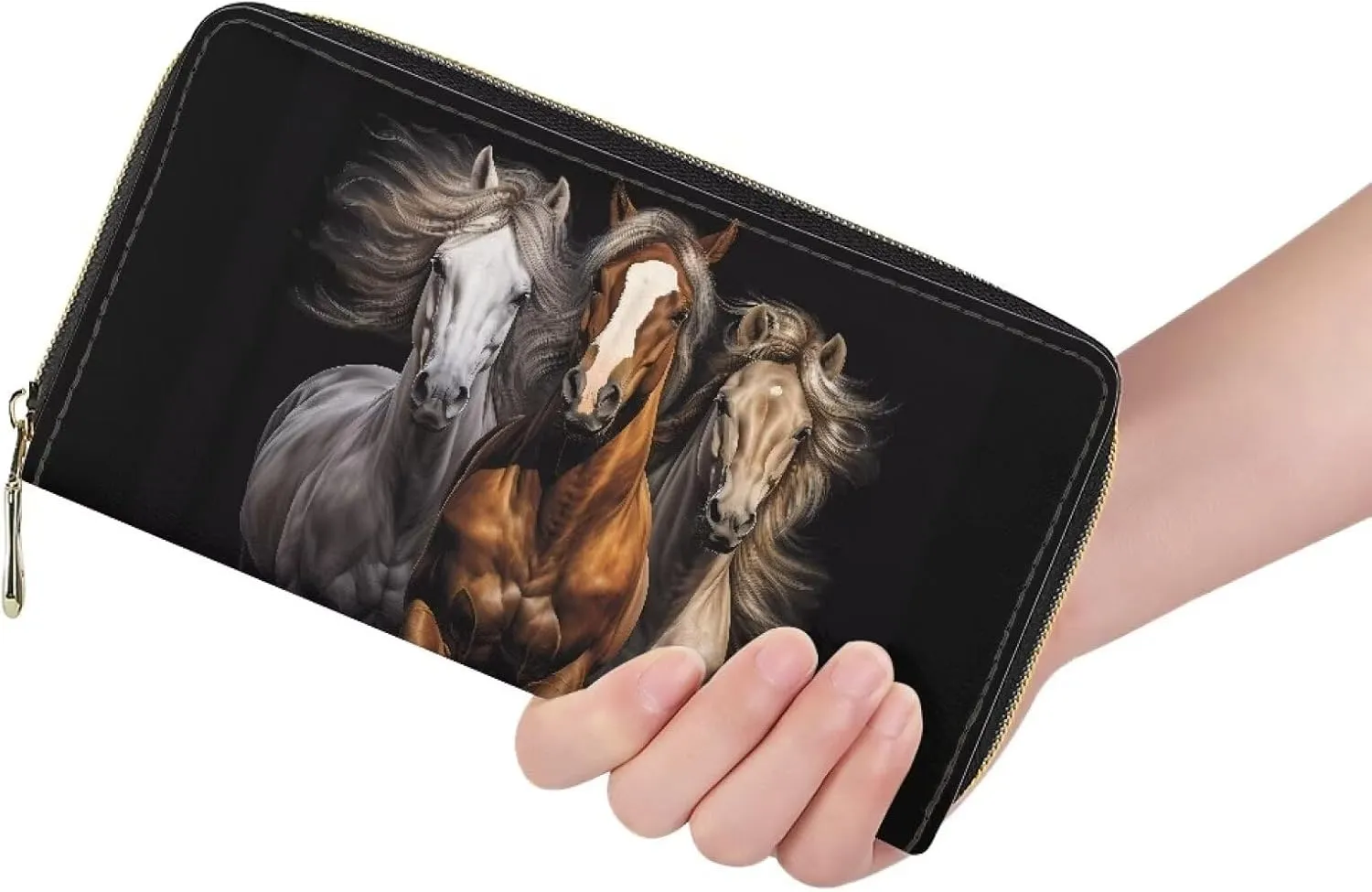 Showudesigns PU Leather Thin Travel Wallet for Women Girls Cute Animal Multi-Card Holder Clutch Bag Purse