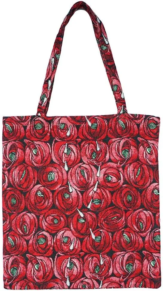 Signare Tapestry Reusable Grocery Eco-Friendly Shopping Tote Bag with Mackintosh Rose Teardrop Design