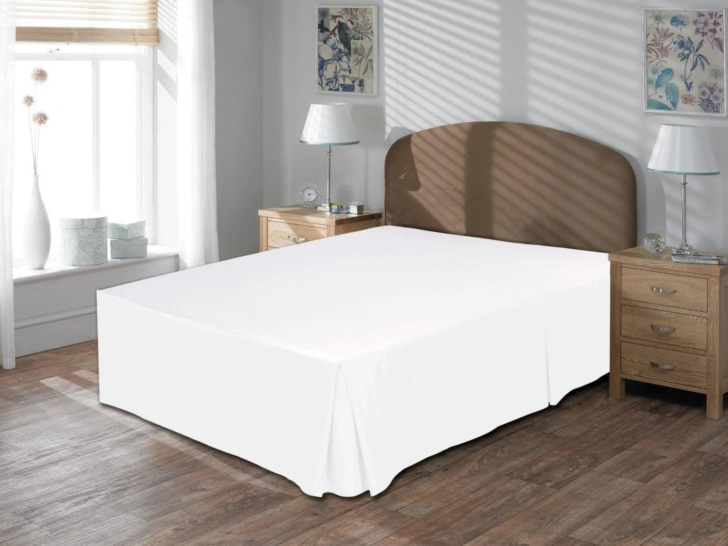 Signature Collection 800TC Bedskirt 11" Drop Length 100% Pure Cotton King Size White Solid