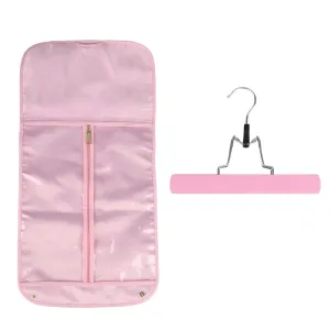 Silk Hair Extension Storage Bag Portable Satin Wig Bags Storage Bags with Hanger for Hairpieces Wooden Hanger Carrier Satin Bags for Wigs Hair Display