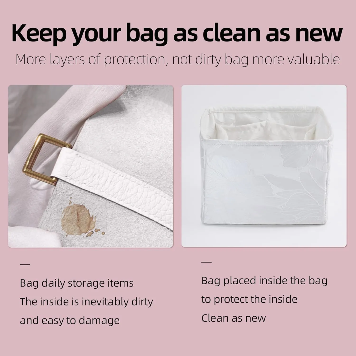 Silky Purse Organizer Insert Fits Picotin 14/18/22/26 bags, Lightweight Bag Shaper for Women Luxury Handbag Tote, Soft Inner Bag (PC18, Snowflake)
