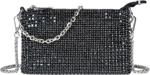 Silver Clutch Sparkly Purse Silver Crossbody Bags Rhinestone Purse for Women