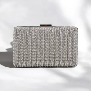 Silver Diamante Clutch
