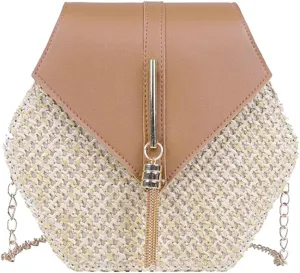 Small Crossbody Purse Women Woven Shoulder Bag with Tassel Solid Color Handmade Designer Summer Travel