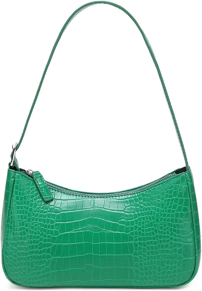 Small Purse for Women, Adjustable Shoulder Bags Crocodile Pattern Clutch Purse with Zipper Closure Retro