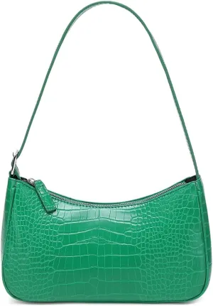 Small Purse for Women, Adjustable Shoulder Bags Crocodile Pattern Clutch Purse with Zipper Closure Retro