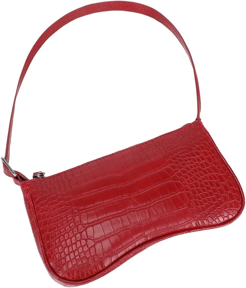 Small Purse for Women, Adjustable Shoulder Bags Crocodile Pattern Clutch Purse with Zipper Closure Retro
