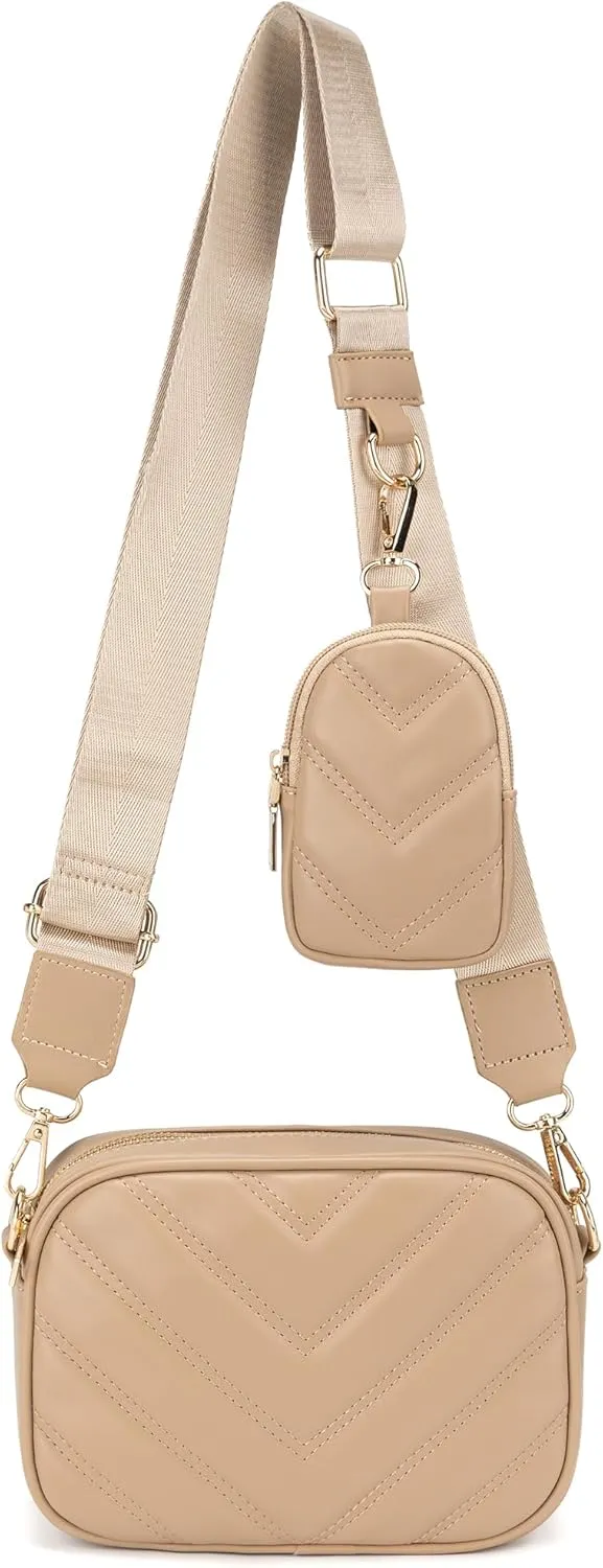 Small Quilted Crossbody Bags for Women Stylish Leather Purse Designer Handbag with Coin Pouch for Shopping, Dating, Traveling