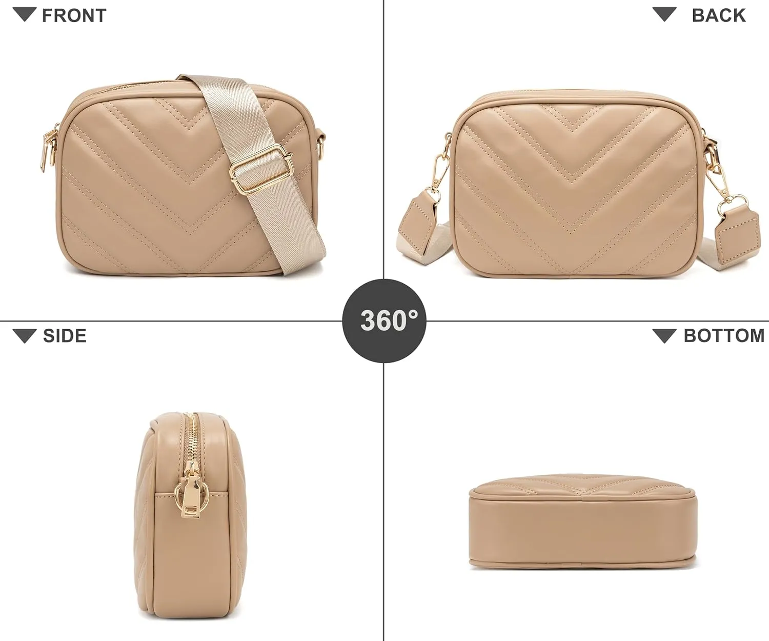 Small Quilted Crossbody Bags for Women Stylish Leather Purse Designer Handbag with Coin Pouch for Shopping, Dating, Traveling
