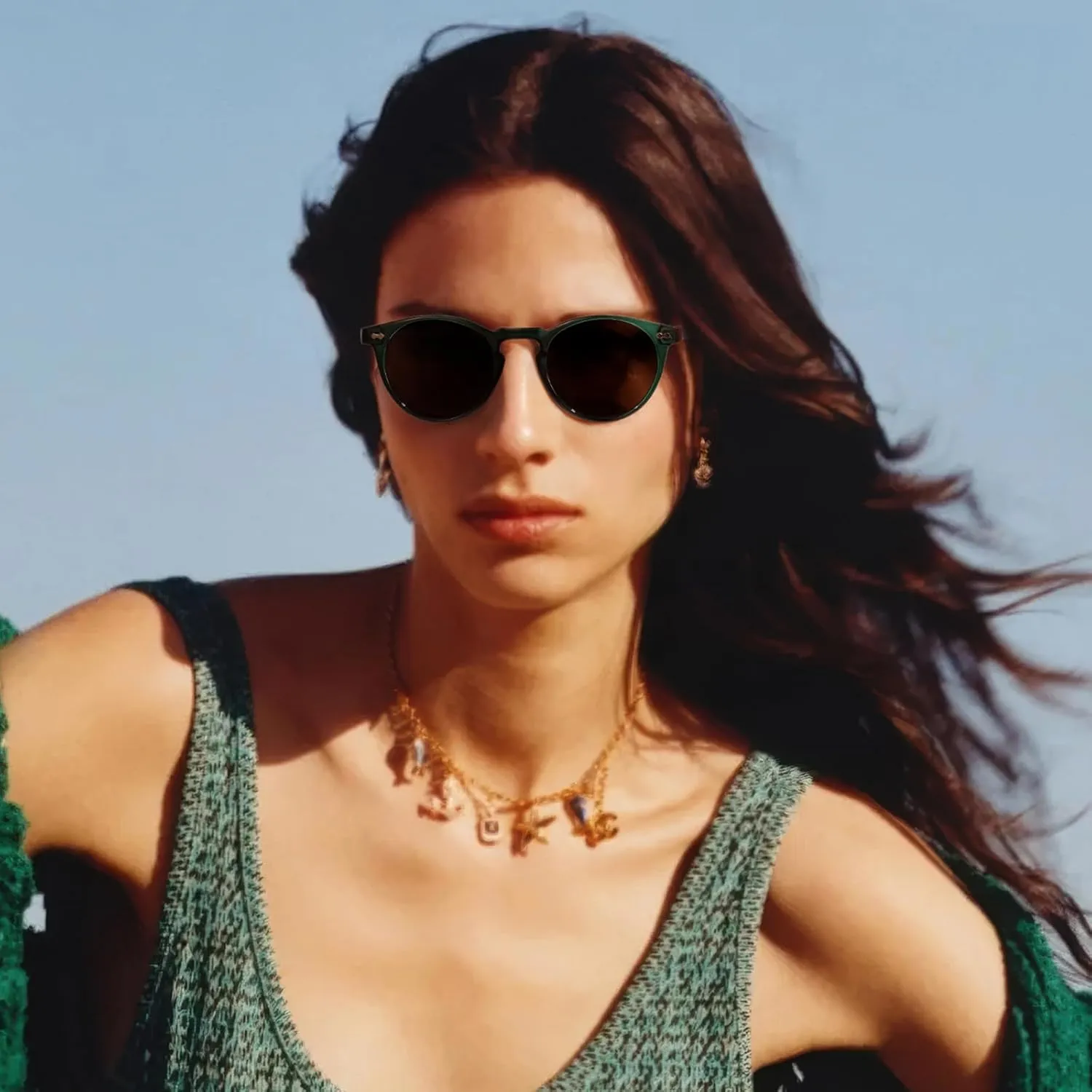 Small Retro Round Sunglasses for Women Men UV400 Protection Vintage Designer Trendy Frame