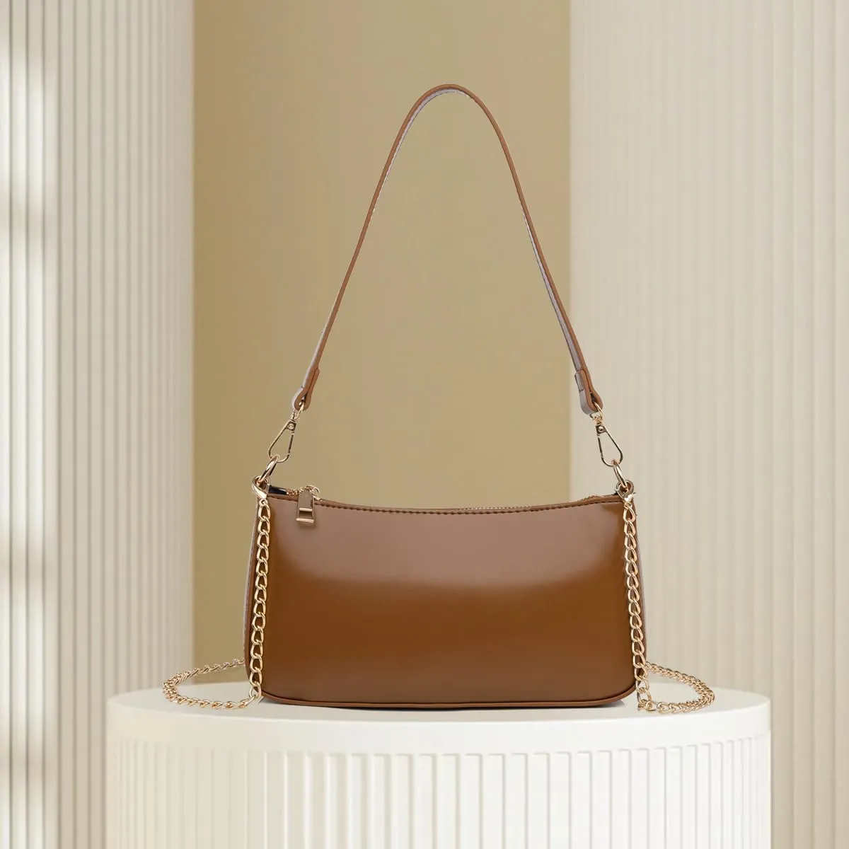 Small Shoulder Bag for Women Trendy Purse Retro Vegan Leather Hobo Purses Clutch Tote HandBags with Zipper Closure