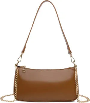 Small Shoulder Bag for Women Trendy Purse Retro Vegan Leather Hobo Purses Clutch Tote HandBags with Zipper Closure