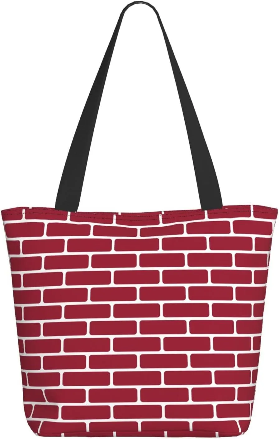 Snowflakes Red Green Stripes Tote Bag Women Reusable Shopping Bags Shoulder Bag Portable Storage HandBags