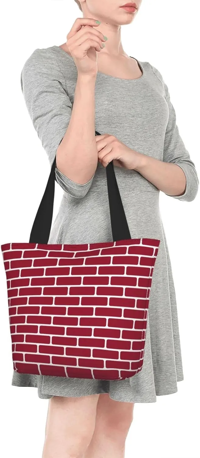 Snowflakes Red Green Stripes Tote Bag Women Reusable Shopping Bags Shoulder Bag Portable Storage HandBags