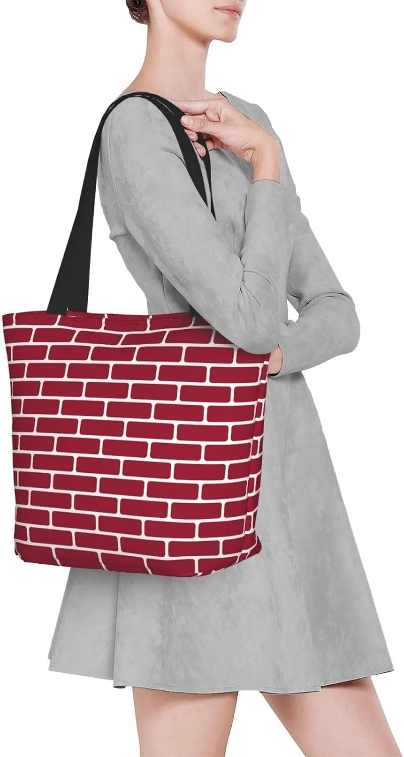 Snowflakes Red Green Stripes Tote Bag Women Reusable Shopping Bags Shoulder Bag Portable Storage HandBags