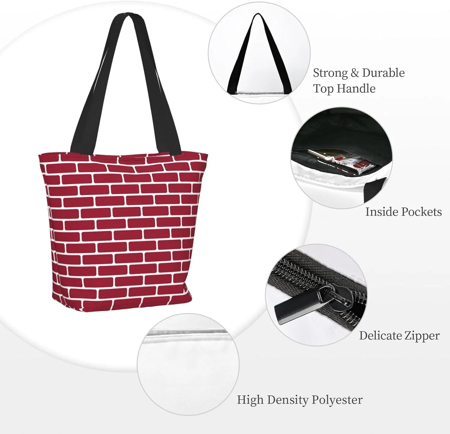 Snowflakes Red Green Stripes Tote Bag Women Reusable Shopping Bags Shoulder Bag Portable Storage HandBags