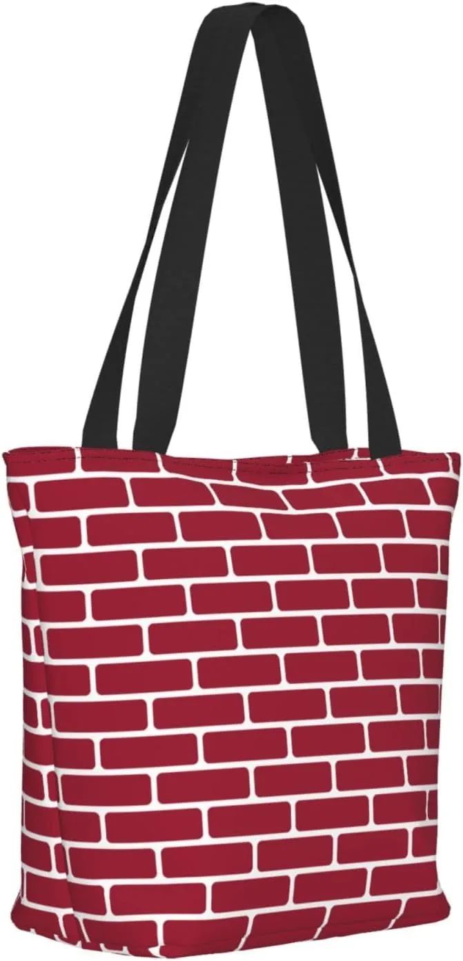 Snowflakes Red Green Stripes Tote Bag Women Reusable Shopping Bags Shoulder Bag Portable Storage HandBags
