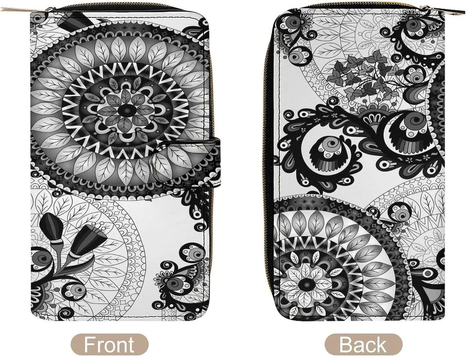 Soft Clutch PU Leather Wallet with 12 Card Slots, Zipper Card Case Holder Purse