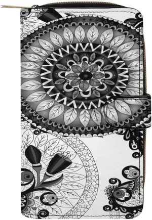 Soft Clutch PU Leather Wallet with 12 Card Slots, Zipper Card Case Holder Purse
