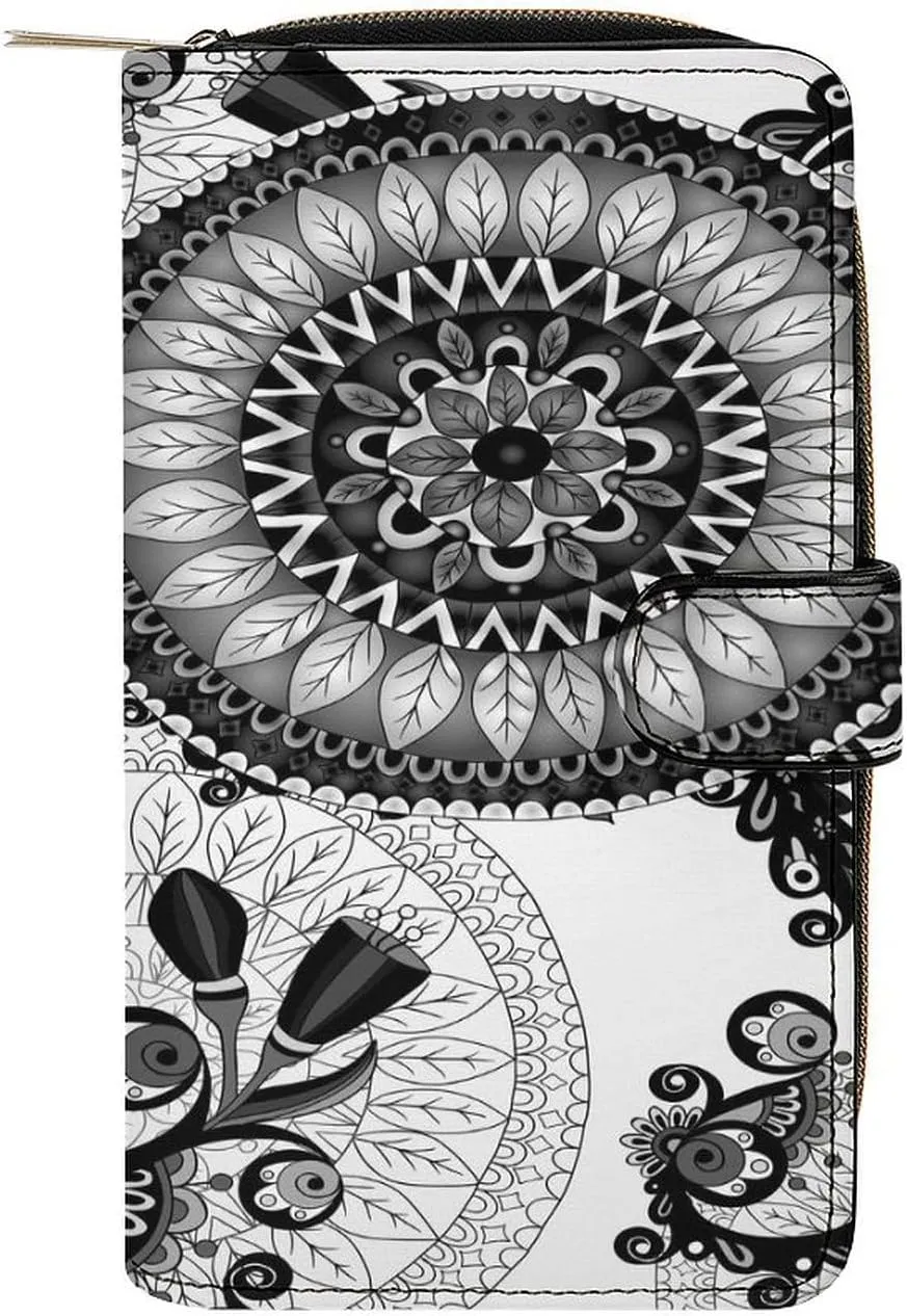 Soft Clutch PU Leather Wallet with 12 Card Slots, Zipper Card Case Holder Purse