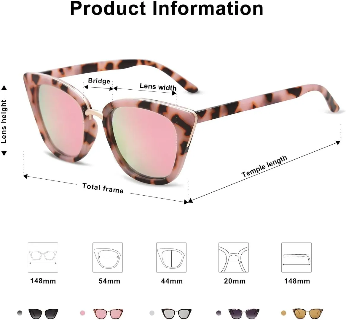 SOJOS Cat Eye Designer Sunglasses Fashion UV400 Protection Glasses SJ2052