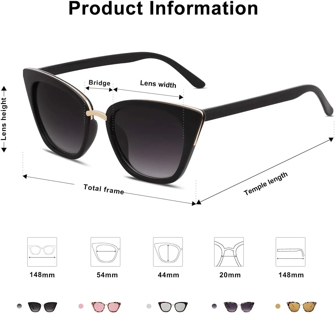 SOJOS Cat Eye Designer Sunglasses Fashion UV400 Protection Glasses SJ2052