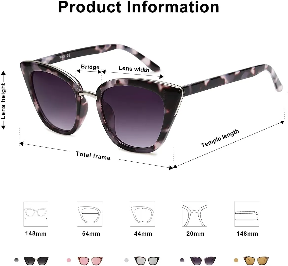 SOJOS Cat Eye Designer Sunglasses Fashion UV400 Protection Glasses SJ2052