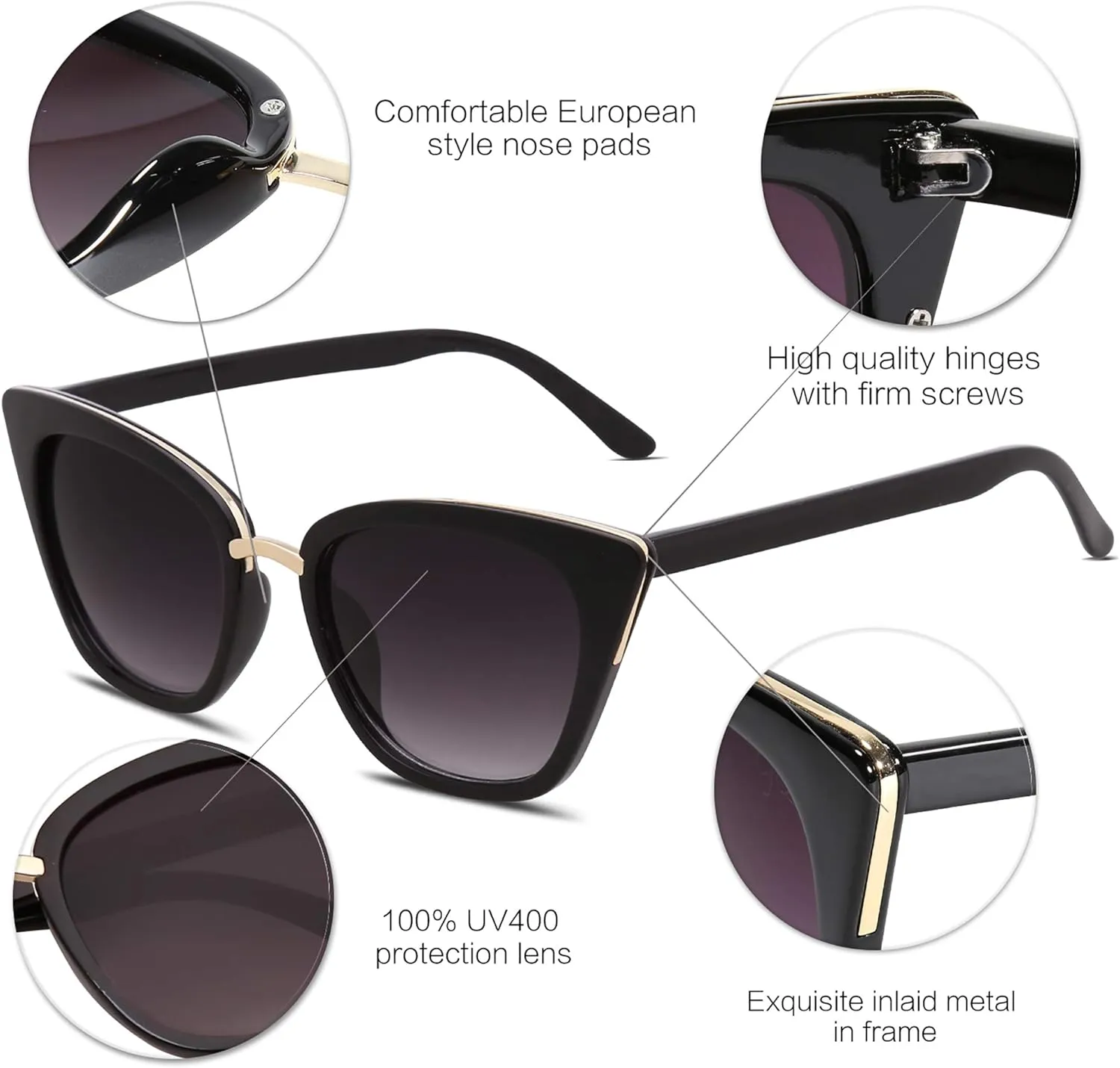 SOJOS Cat Eye Designer Sunglasses Fashion UV400 Protection Glasses SJ2052