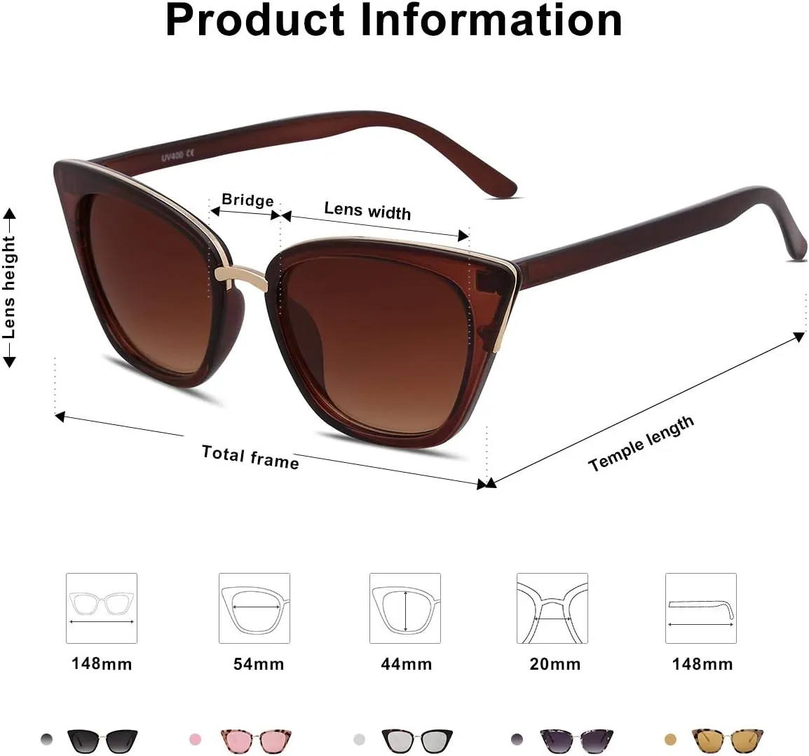 SOJOS Cat Eye Designer Sunglasses Fashion UV400 Protection Glasses SJ2052