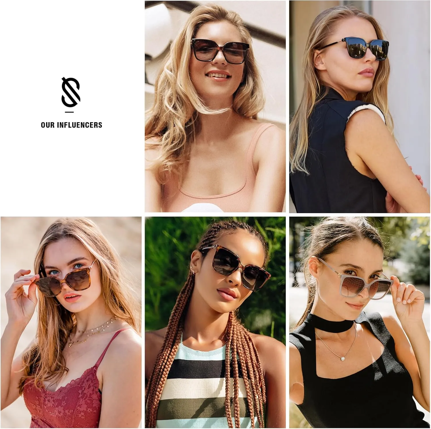 SOJOS Fashion Square Sunglasses for Women Trendy UV Protection Lens Womens Sunnies Sunglasses SJ2196