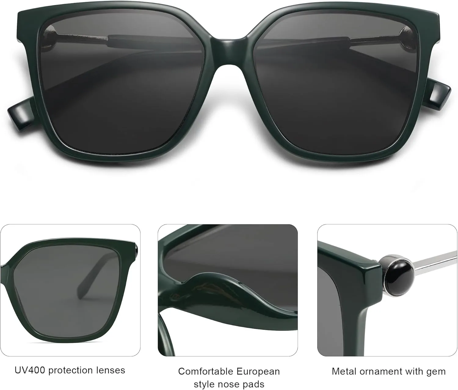 SOJOS Fashion Square Sunglasses for Women Trendy UV Protection Lens Womens Sunnies Sunglasses SJ2196