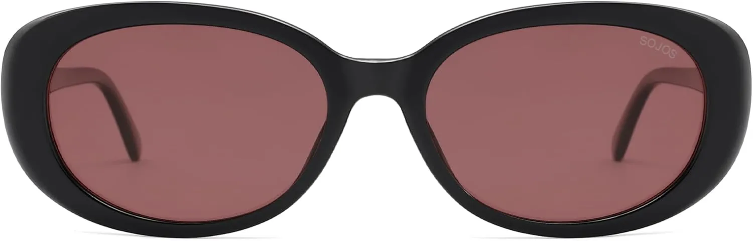 SOJOS Retro Oval Polarized Sunglasses for Women Men Vintage 90s Style Designer Inspired Sunnies Sun Glasses SJ2369