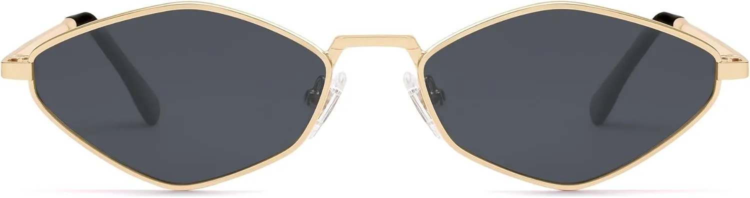 SOJOS Retro Small Polarized Sunglasses Womens Mens Vintage Narrow Irregular Shades UV400 SJ1233