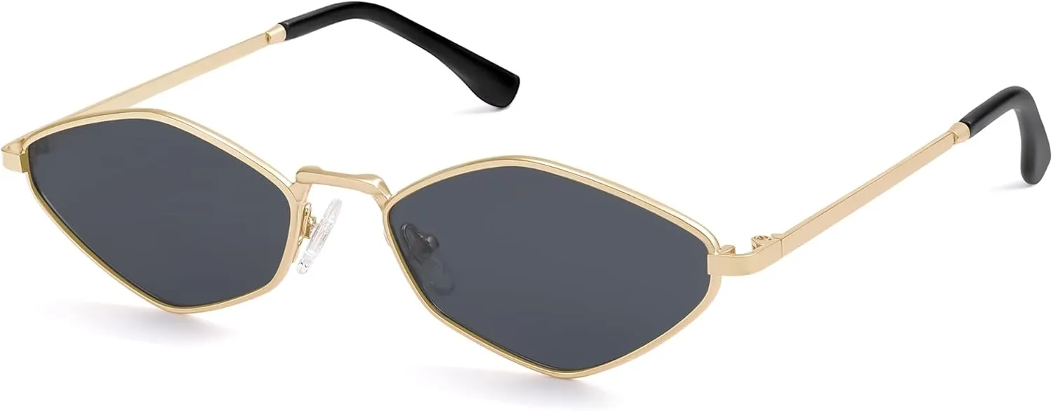 SOJOS Retro Small Polarized Sunglasses Womens Mens Vintage Narrow Irregular Shades UV400 SJ1233