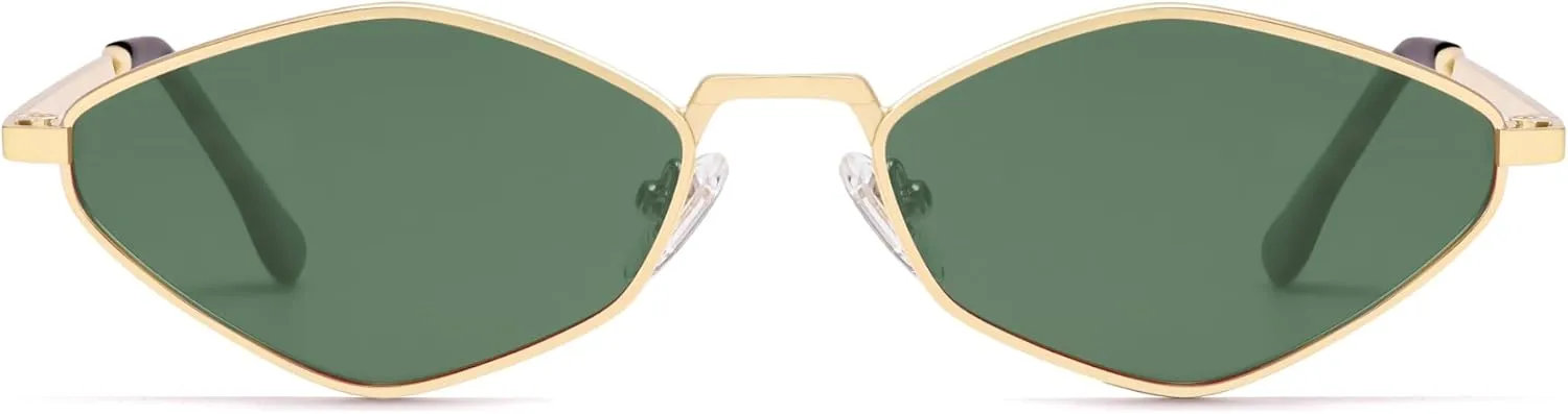 SOJOS Retro Small Polarized Sunglasses Womens Mens Vintage Narrow Irregular Shades UV400 SJ1233